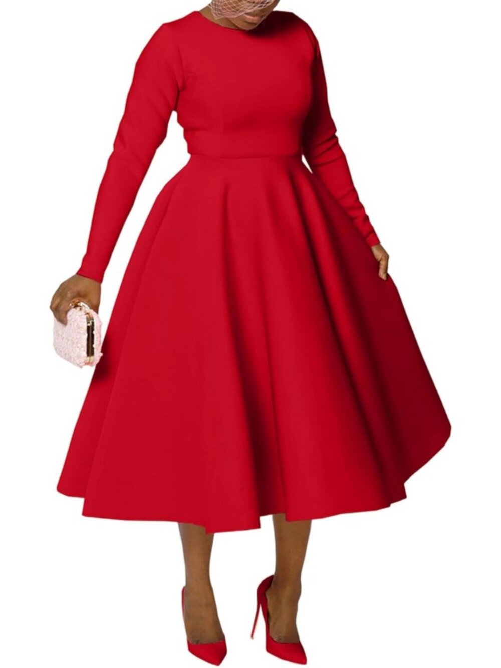 Vintage 1950s Long Sleeve Cocktail Dress for Women | Elegant Church Attire